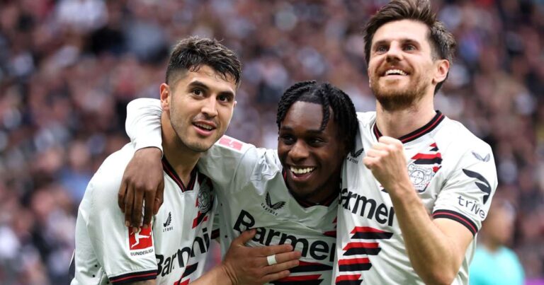 Leverkusen thrash Frankfurt to remain unbeaten